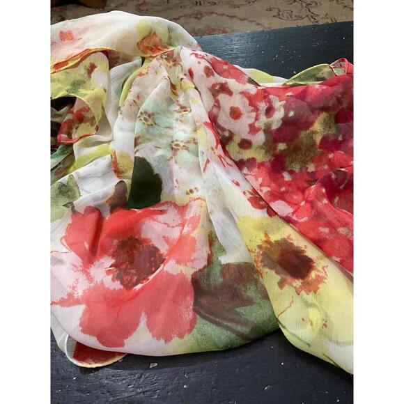 Accessories - Floral Print Lightweight Women's Scarf
